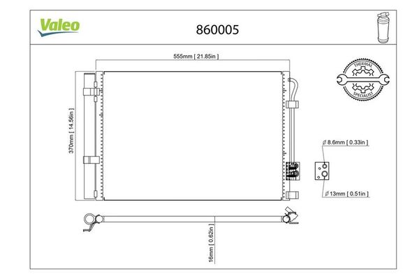 Klima Radyatörü  Kia Rio Sedan (QB)(2011->)  VALEO 860005