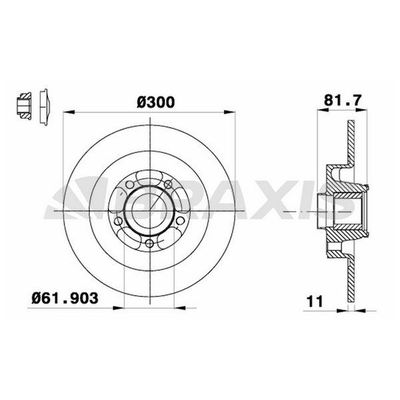 Fren Disk Ayna Arka Sağ ve Sol Renault Latitude (2010->)  BRAXIS AD0388