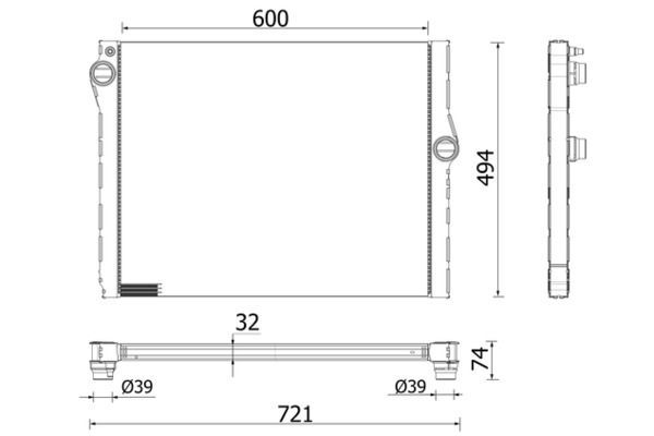 Su Radyatörü  BMW M5 Serisi (F10)(2011->)  MAHLE CR 2333 000P