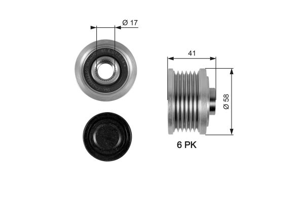 Alternatör Kasnağı  Saab 9-3 Cabriolet (2004->)  GATES OAP7052