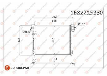 Klima Radyatörü  EUROREPAR 1682215380  1682215380 92100EA00A 92100EA01A 92100EB00A 92100EB01A 92100EB410 92100EB500