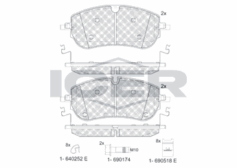 Fren Disk Balata Ön FEBI BILSTEIN 1003198  J9C26726 J9C 26726 J9C26727 J9C 26727 J9C33342 J9C 33342 J9C37915 J9C 37915 LR140696 LR140729 LR160477 LR174900