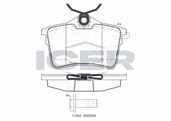 Fren Disk Balata Arka MAGNETI MARELLI 323700007500  425415 425429 425414 24765 AC868681D PAD1659 130460 27452 573289B