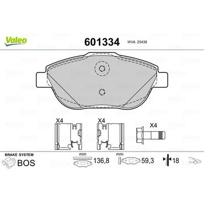 Fren Disk Balata Ön DS 3 (02.2016->)  VALEO 601334
