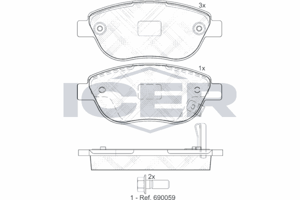 Fren Disk Balata Ön Fiat Doblo (263) Cargo/Combi/Pratico (2010->)  CARRINGO 55027