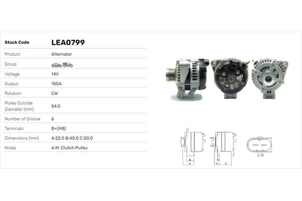 Alternatör  LUCAS ELEKTRIK LEA0799