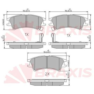 Fren Disk Balata Ön Hyundai Atos (MX)(1998->)  BRAXIS AA0652