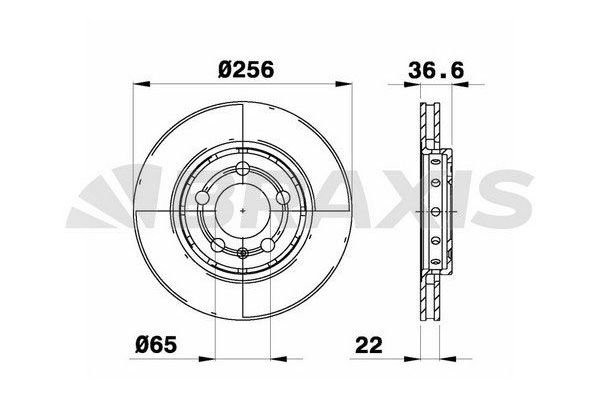 Fren Disk Ayna Arka Sağ ve Sol Audi S3 (8L)(11.1998->)  BRAXIS AE0529
