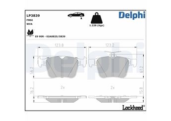 Fren Disk Balata Arka DELPHI LP3839  3Q0698451AA 3Q0698451E 3Q0698451K 3Q0698451N 5G0698451