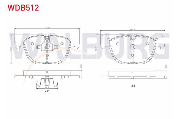 Fren Disk Balata Ön BMW X5 M Serisi (E70)(2009->)  WALBURG WDB512