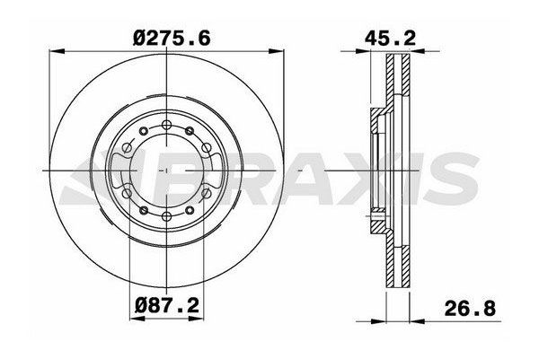 Fren Disk Ayna Ön Sağ ve Sol Mitsubishi Pajero (V20/V40)(1998->)  BRAXIS AE0699