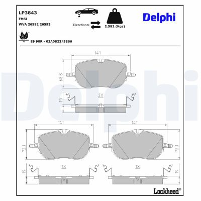 Fren Disk Balata Ön Mercedes C -Serisi Estate (BM 206)(03.2021->)  DELPHI LP3843
