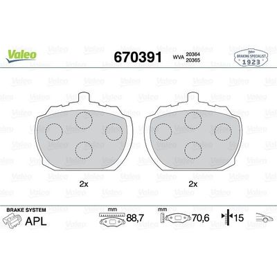 Fren Disk Balata Ön Ford Transit Minibüs/Bus (CY/DY)(1986->1992)  VALEO 670391