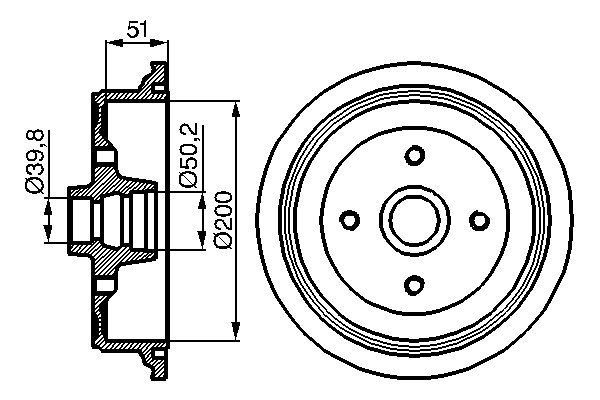Kampana Arka Sağ veya Sol Audi Coupe (855)(10.1980->)  BOSCH 0 986 477 016