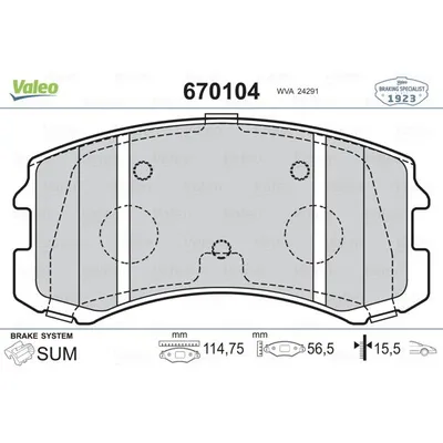 Fren Disk Balata Ön VALEO 670104