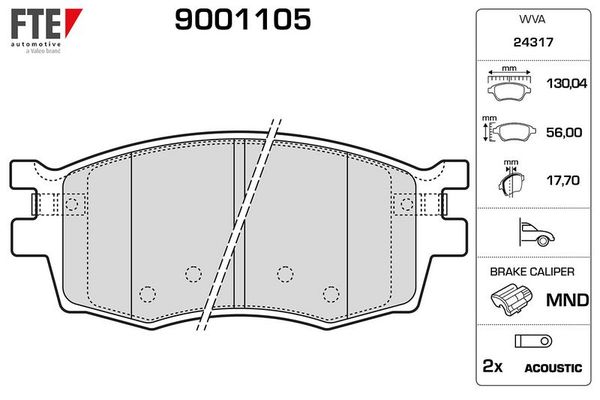 Fren Disk Balata Ön Hyundai Accent Era (MC)(2006->)  FTE 9001105