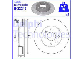 Fren Disk Ayna Ön Sağ ve Sol DELPHI BG2217  