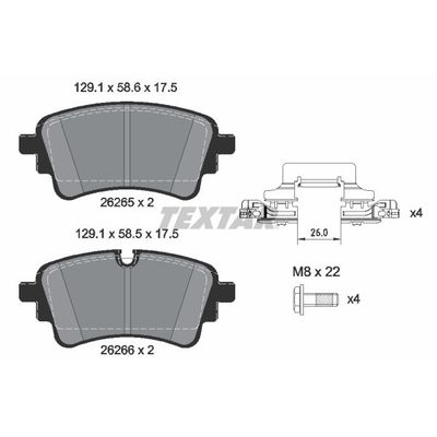 Fren Disk Balata Arka Audi RS 5 Coupe (F5P)(12.2019->)  TEXTAR 2626501