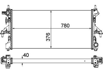 Su Radyatörü  MAHLE CR 1034 000P  1300151 1367532080 0001367532080 1367533080 0001367533080 1371875080 0001371875080