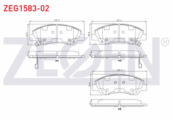 Fren Disk Balata Ön ZEGEN ZEG1583-02   58101B9A70 58101B4A00 58101B4A05 58101B4A06 58101B9A30 58101B9A75