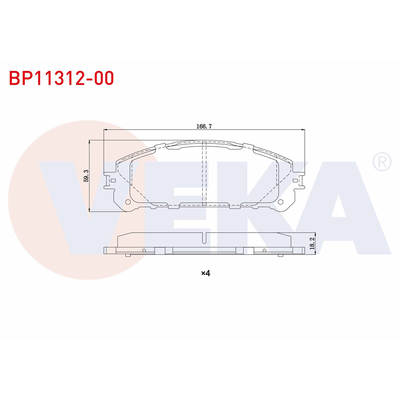 Fren Disk Balata Ön Toyota bZ4X (01.2022->)  VEKA BP11312-00