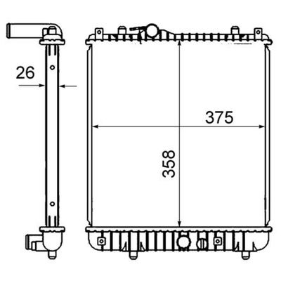 Su Radyatörü  Opel Agila (2000->2003)  MAHLE CR 836 000S