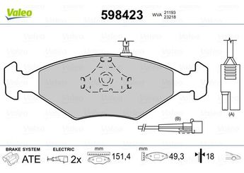 Fren Disk Balata Ön VALEO 598423  7078947 71738158 9947917