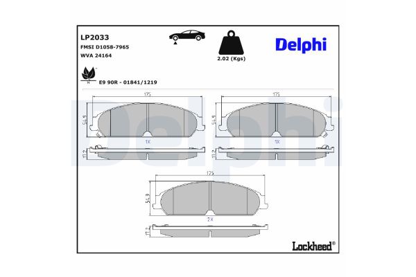 Fren Disk Balata Ön Chrysler 300C (LE/LX)(2004->)  DELPHI LP2033