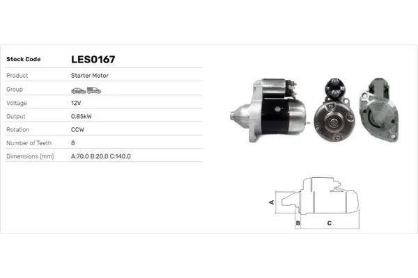 Marş Dinamosu  LUCAS ELEKTRIK LES0167