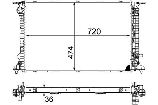 Su Radyatörü  Audi Q5 (8R)(11.2008->)  MAHLE CR 1134 000P