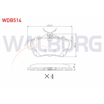 Fren Disk Balata Arka Citroen Jumpy (01.2007->)  WALBURG WDB514
