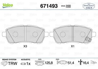 Fren Disk Balata Ön VALEO 671493  4465B1120 04465-B1120 4465B1120000 04465-B1120-000 4465B1190 04465-B1190 4465B1190000 04465-B1190-000 04465B1120 8V512K021CA 8V51-2K021-CA ME8V5J2K021AB ME8V5J-2K021-AB MEMV5J2K021A2A DFY13328Z DFY1-33-28Z DFY13328ZA DFY1-33-28ZA DFY13328ZA9C DFY1-33-28ZA9C