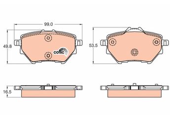 Fren Disk Balata Arka TRW GDB2036  GDB2036 1609000680 16 090 006 80 1636413980 16 364 139 80 1678167980 16 781 679 80 1612911480 446522300 04465-22300 PN529 SU001A8499 SU001-A8499 SU001B3838 SU001-B3838