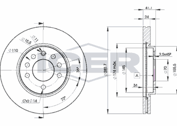 Fren Disk Ayna Ön Sağ ve Sol SWAPP 43187  90442513 569047 5 69 047 4241428 42 41 428 90374545 90 374 545 90 442 513