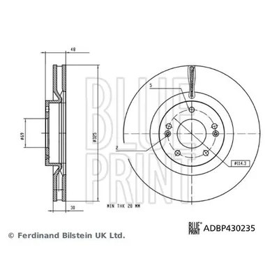 Fren Disk Ayna Ön Sağ ve Sol Hyundai Kona (SX2)(05.2023->)  BLUE PRINT ADBP430235