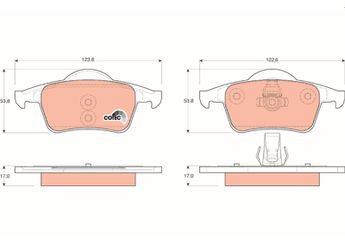 Fren Disk Balata Arka TRW GDB1389  86349255 274334 30648382 86349250 8623862 272399 272944 2723997 306483820 8634925 2743340 2743342 2713342