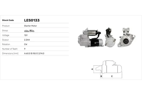 Marş Dinamosu  Mitsubishi Pajero (V20/V40)(1992->)  LUCAS ELEKTRIK LES0133