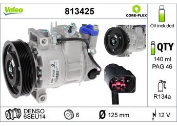 Klima Kompresörü  VALEO 813425  8K0260805G 4F0260805AB 4F0260805AF 4F0260805D 4F0260805F 4F0260805H 4F0260805K 4F0260805Q 4F0260805R 4G0260805A 4G0 260 805 A 4H0260805 8K0260805K 8K0 260 805 K 8K0260805D L4F0260805AF L4F0260805Q L4G0260805A
