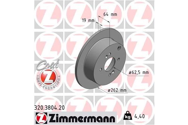 Fren Disk Ayna Arka Sağ ve Sol Kia Rio (JB)(2005->)  ZIMMERMANN 320.3804.20