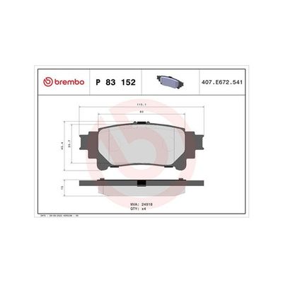 Fren Disk Balata Arka Toyota Highlander (U5)(01.2014->)  MAGNETI MARELLI 363700483152