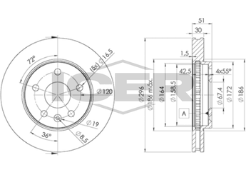 Fren Disk Ayna Ön Sağ ve Sol MAGNETI MARELLI 360704016400  13501307 13502213 13579147 569063 5 69 063 569078 5 69 078 569421 5 69 421