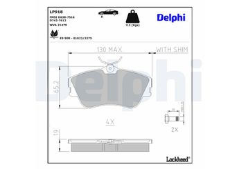 Fren Disk Balata Ön DELPHI LP918  LP918 701698151D 701 698 151D 701698151E 701 698 151E 701698151J 701 698 151J