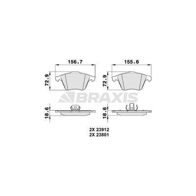 Fren Disk Balata Ön Ford Focus 3/4/5 Kapı (CB4)(2008->)  BRAXIS AA0136