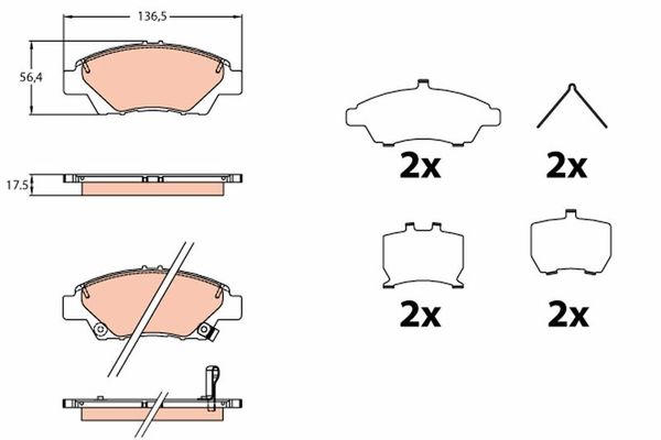 Fren Disk Balata Ön Honda Jazz (GK)(08.2015->02.2021)  TRW GDB3643