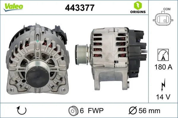Alternatör  Dacia Duster II (01.2018->)  VALEO 443377