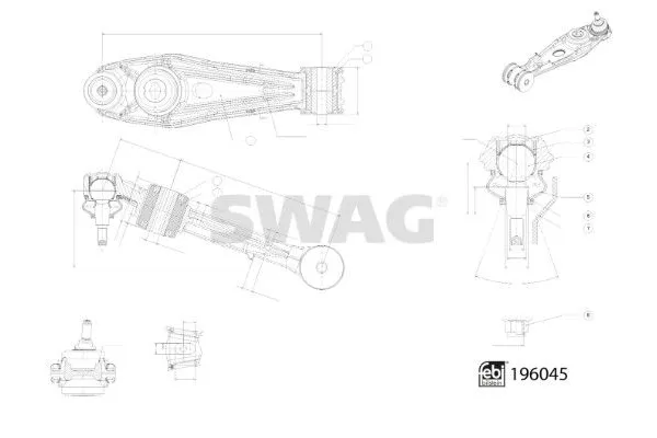 Salıncak Ön Alt Sağ veya Sol Porsche Boxster (Typ 987)(08.2004->)  SWAG 33 11 1955