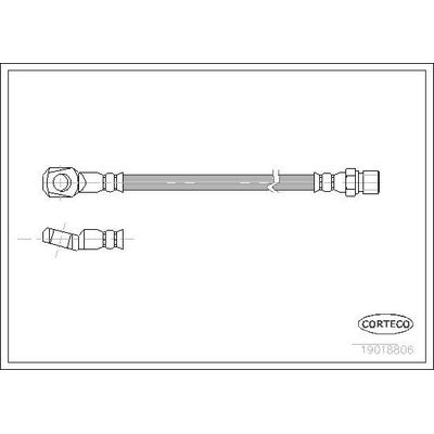 Fren Hortumu Ön Sağ veya Sol Mercedes MB 100 D Kamyonet (631)(1987->1995)  CORTECO 19018806