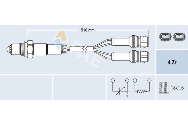 Oksijen (Lambda) Sensörü  Peugeot 309 (02.1986->)  FAE 77387