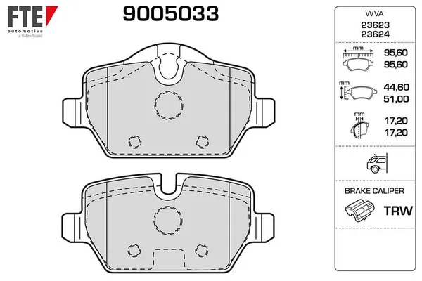 Fren Disk Balata Arka BMW 1 Serisi Sedan 3/5 Kapı (E81/E87)(2004->)  FTE 9005033