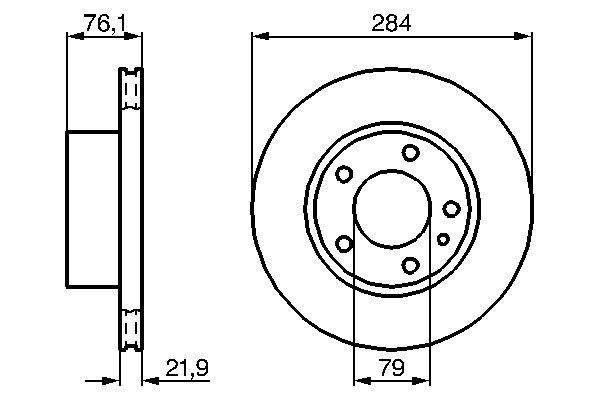 Fren Disk Ayna Ön Sağ ve Sol BMW 5 Serisi Sedan (E28)(1981->)  BOSCH 0 986 478 043